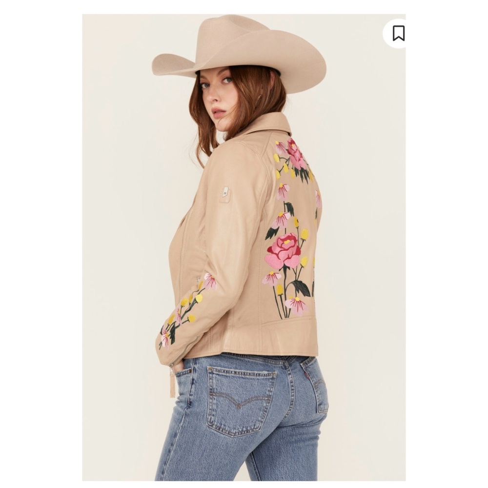 Peonie Blossom Leather Jacket